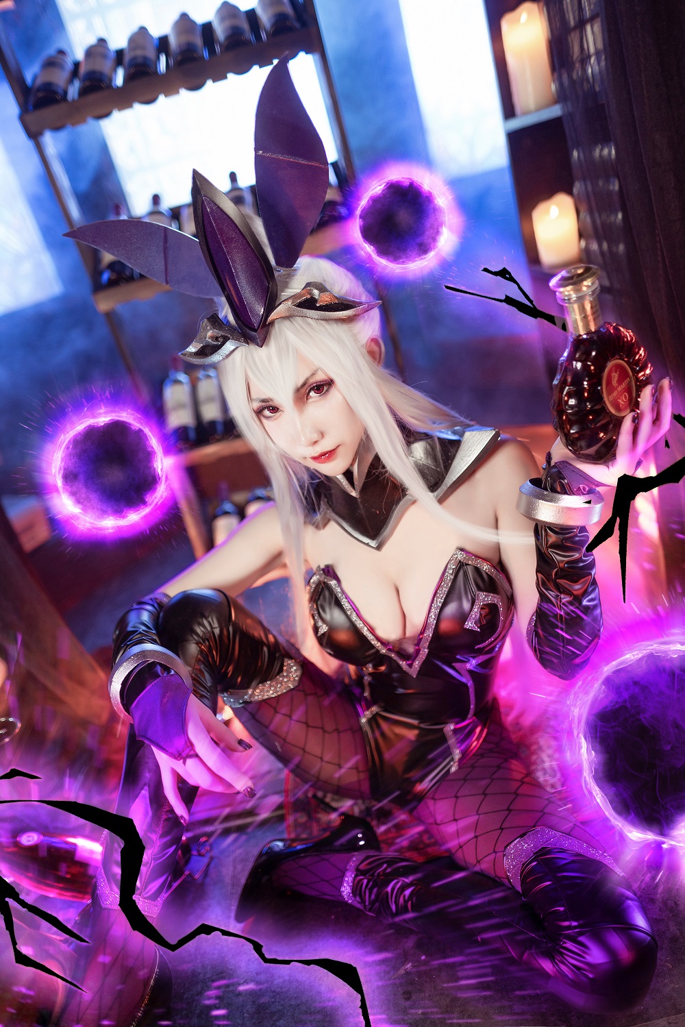 阮邑Fairy-英雄联盟-辛德拉同人兔女郎[15P] COS网红博主 预览2图