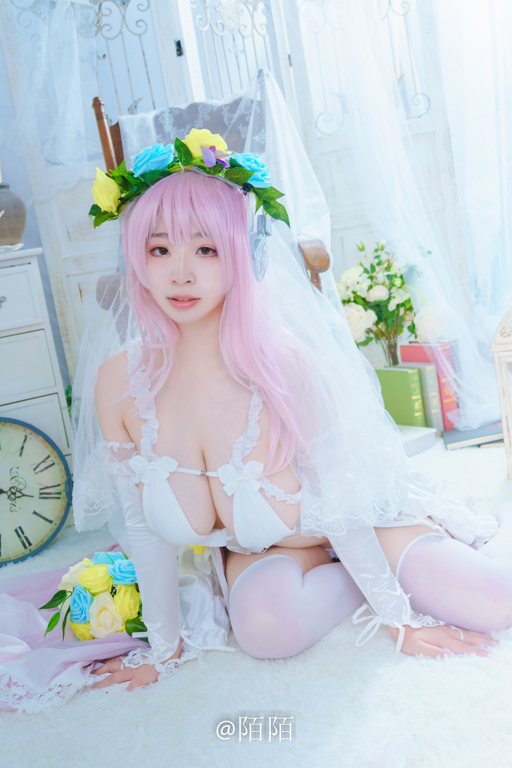 韶陌陌-超级索尼子婚纱[57P] COS网红博主 预览2图