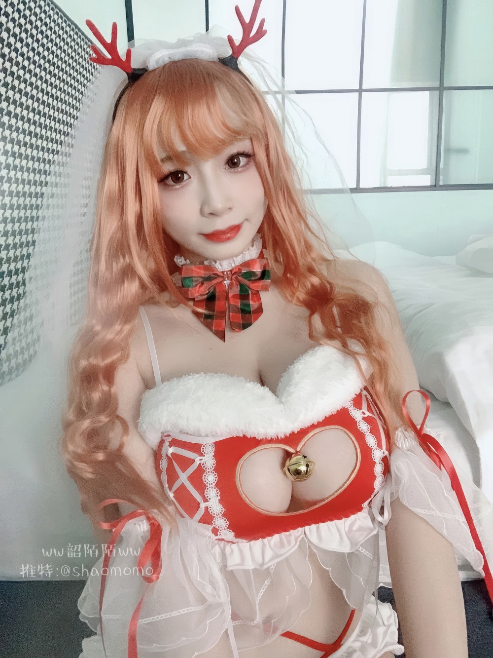 韶陌陌-圣诞小鹿花嫁[21P] COS网红博主 预览1图