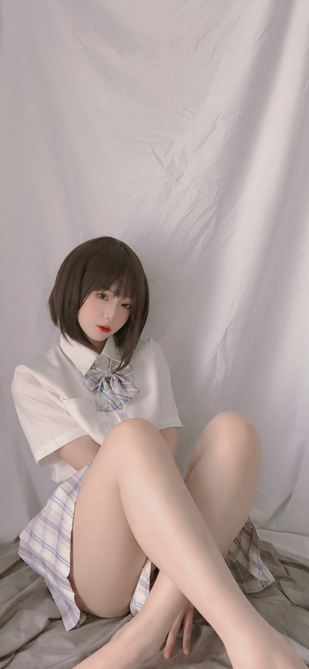 是青水-学妹JK自拍[33P] COS网红博主 预览2图