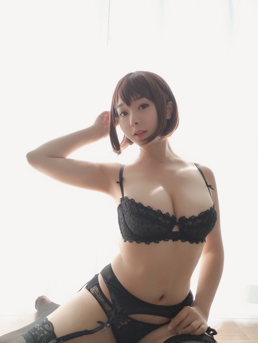 三刀刀miido-黑蕾丝内衣[22P] COS网红博主 预览2图