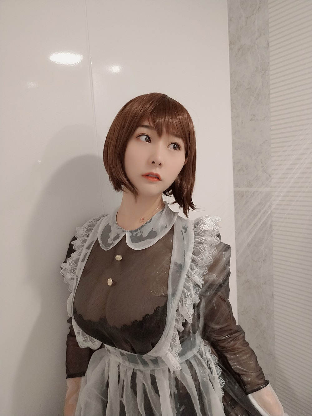 三刀刀miido-透明女仆黑丝[32P] COS网红博主 预览2图