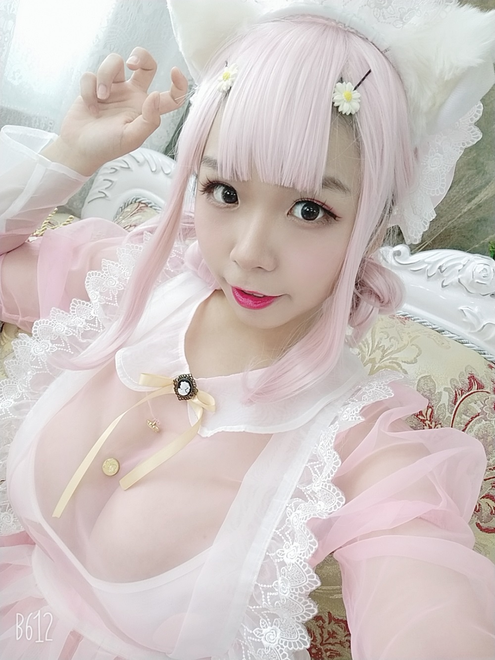 无颜小天使-透明粉女仆[27P+6V] COS网红博主 预览1图