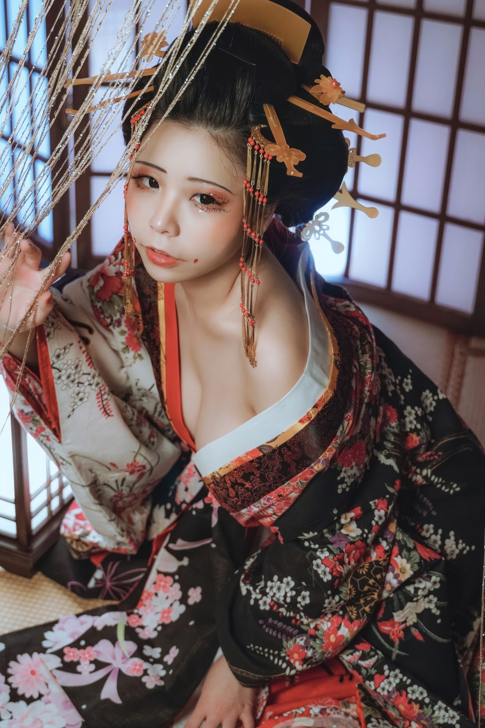 无颜小天使-和服花魁[15P] COS网红博主 预览1图