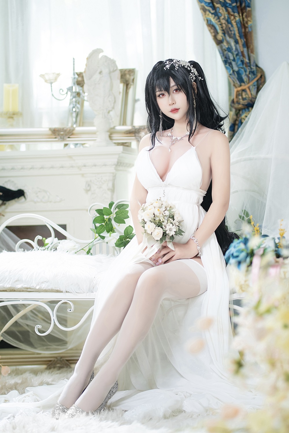 萌芽儿-碧蓝航线-大凤婚纱[45P] COS网红博主 预览2图