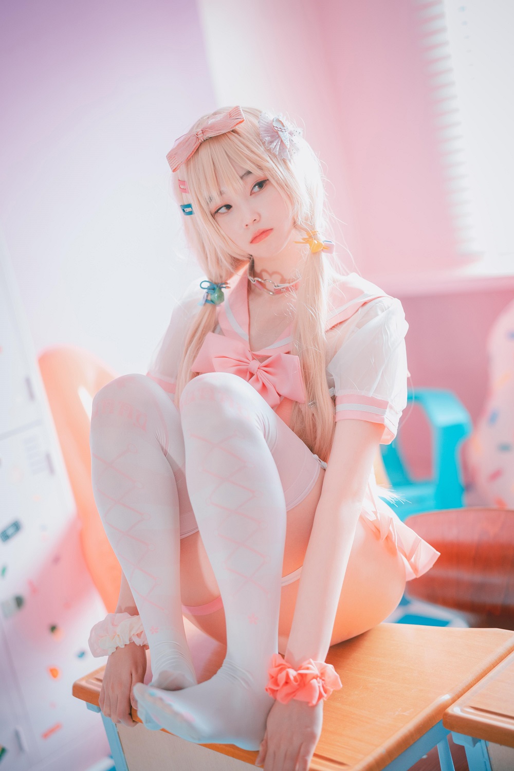 Bambi밤비-DJAWA Photo-Sheer Pink[28P] 韩系图集 预览2图