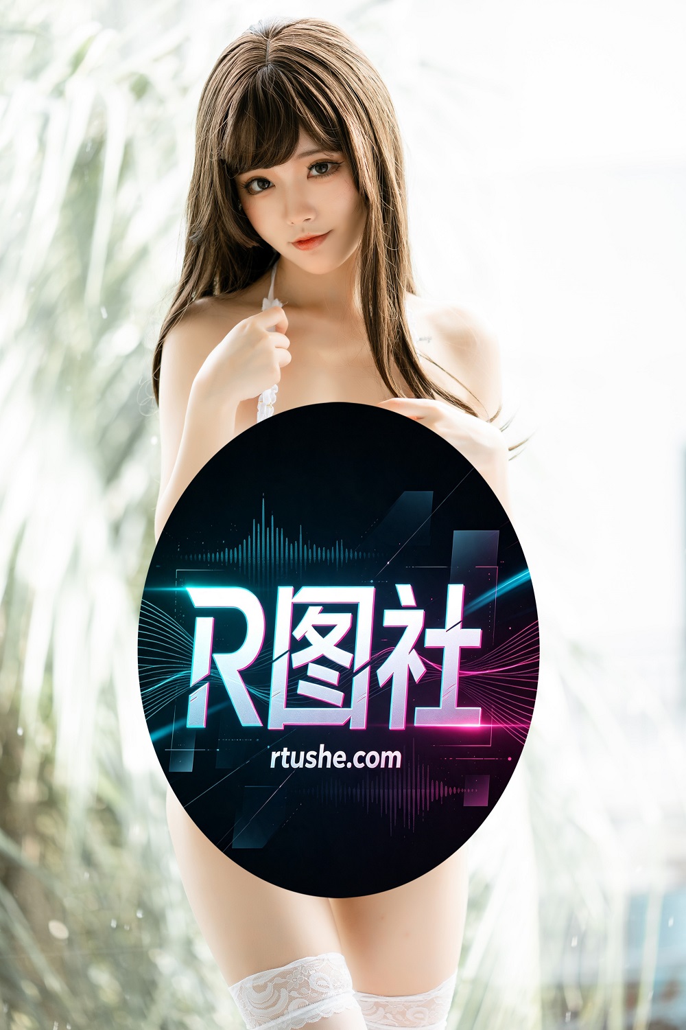 桃良阿宅-白色蕾丝内衣[50P] COS网红博主 预览2图