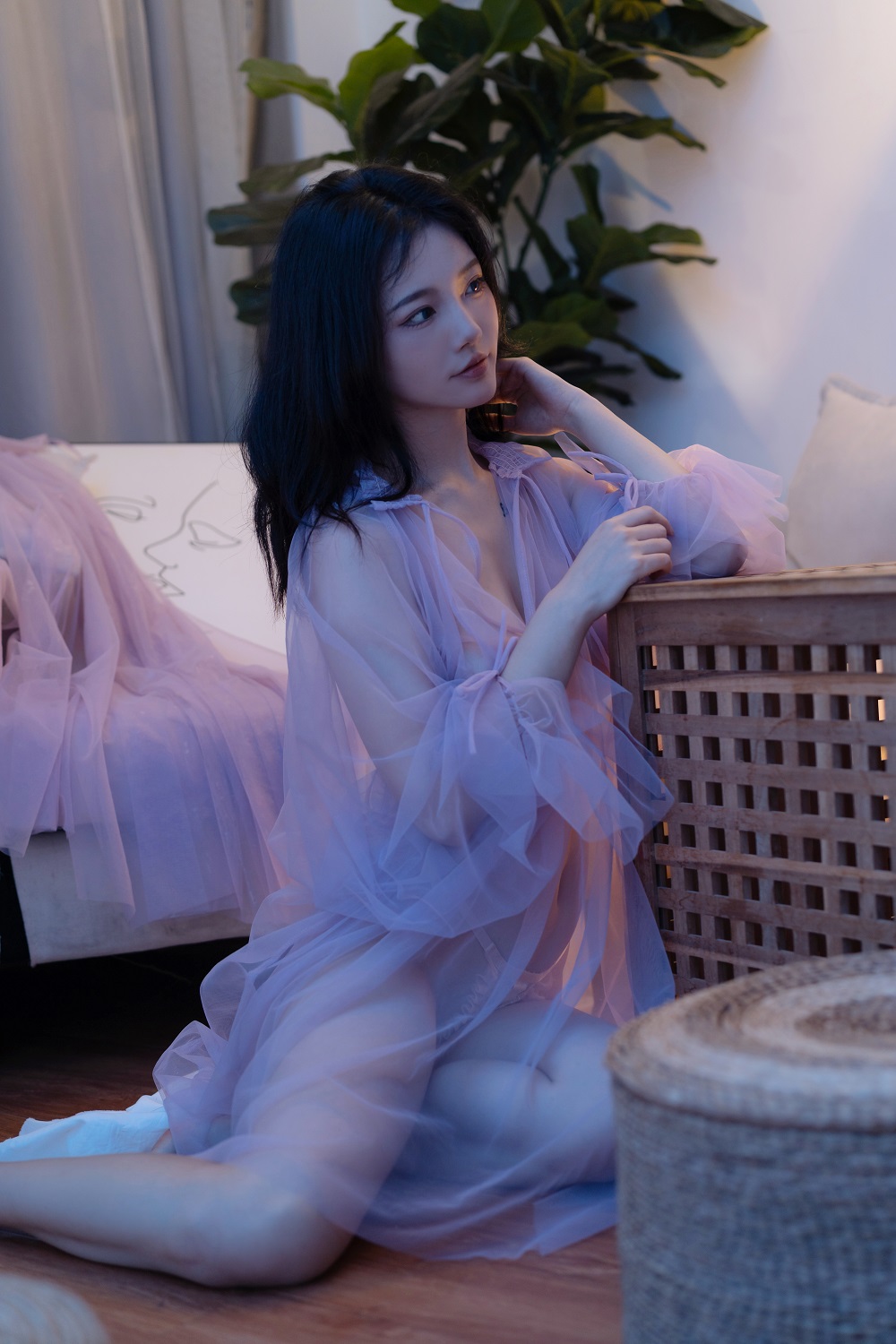 桃良阿宅-紫纱裙[25P] COS网红博主 预览1图