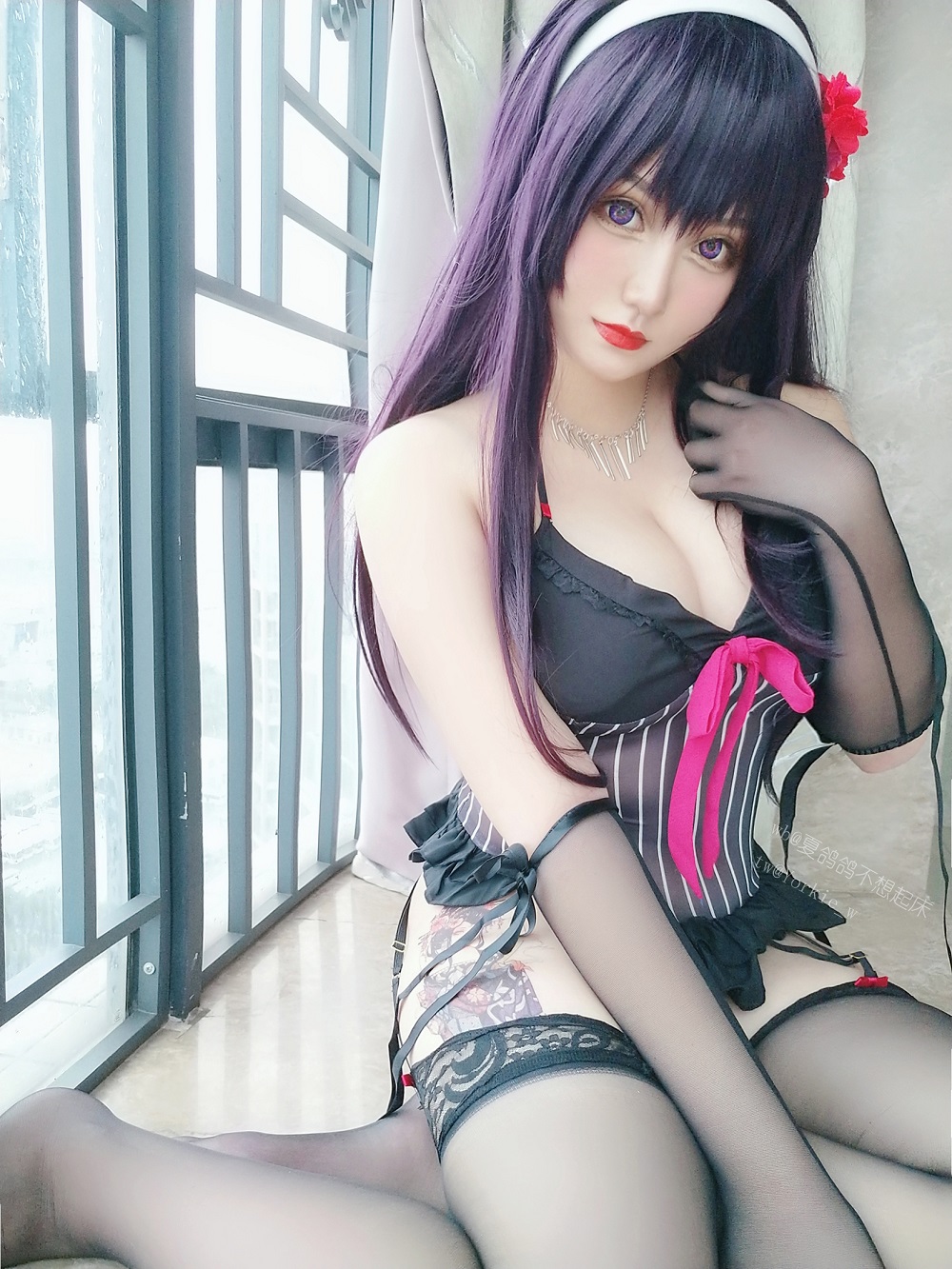 夏鸽鸽不想起床-路人女主-霞之丘诗羽睡衣[43P+2V] COS网红博主 预览2图