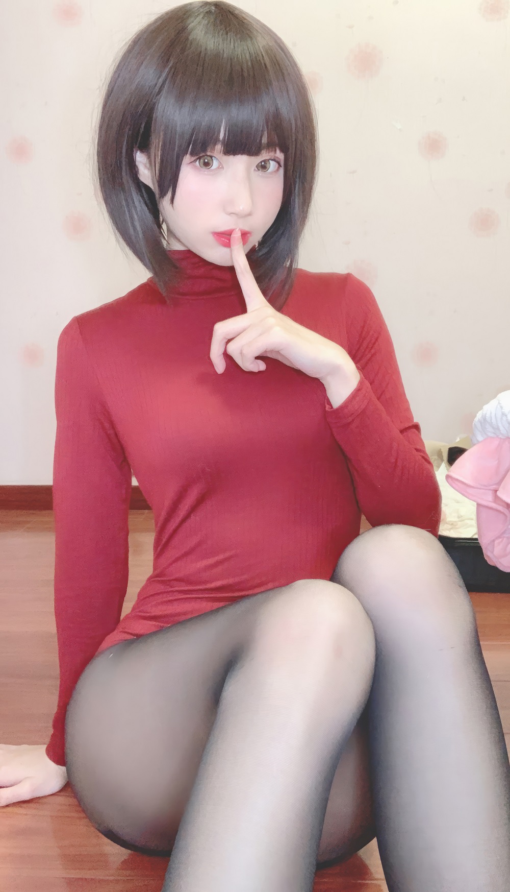西园寺南歌-红色连体衣[36P] COS网红博主 预览2图