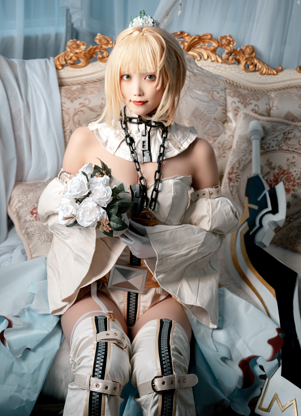 汪知子-FGO-尼禄花嫁[35P] COS网红博主 预览2图