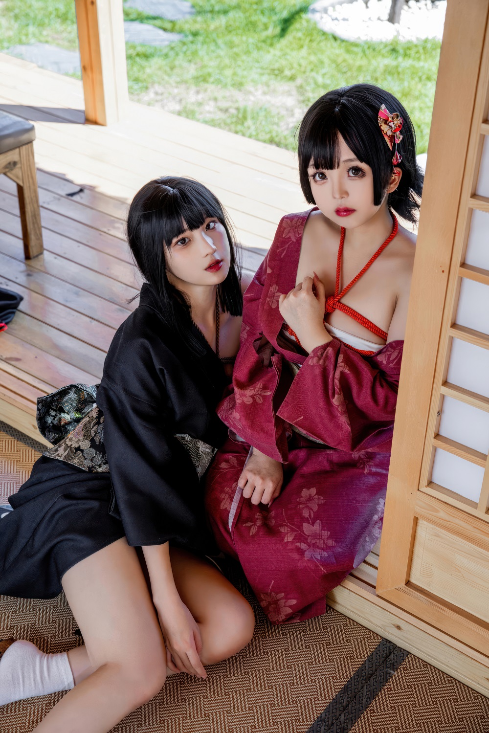瓦斯塔亚小龙虾&日奈娇-双人绳缚[120P] COS网红博主 预览2图