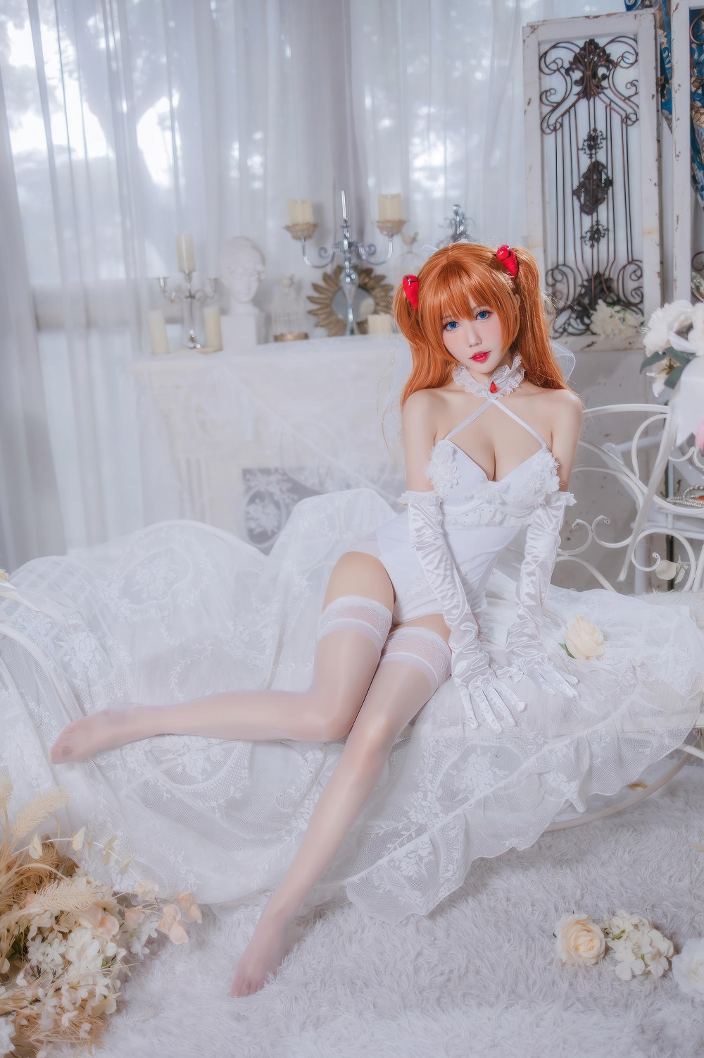 仙女月-新世纪福音战士EVA-明日香花嫁[32P] COS网红博主 预览1图