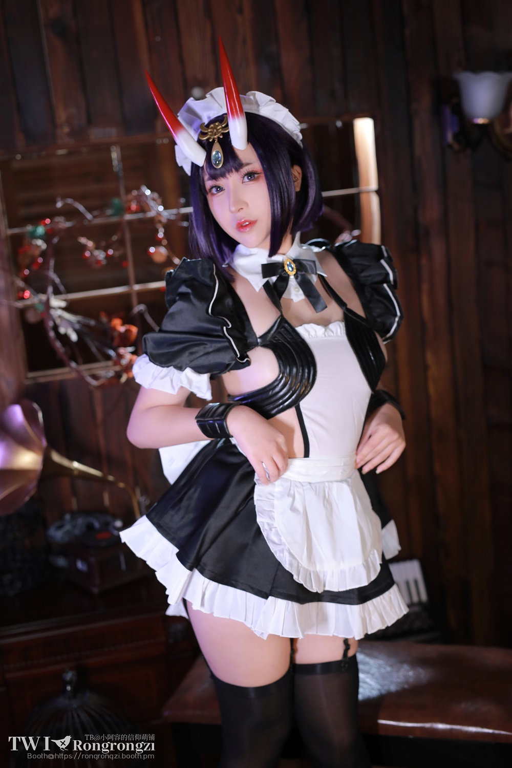 小容仔咕咕咕-FGO-酒吞童子女仆[46P+1V] COS网红博主 预览2图