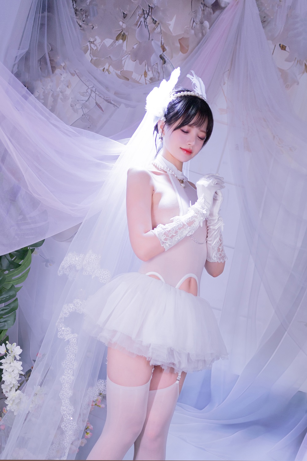 星黛鹿鹿i-白丝花嫁[50P] COS网红博主 预览1图