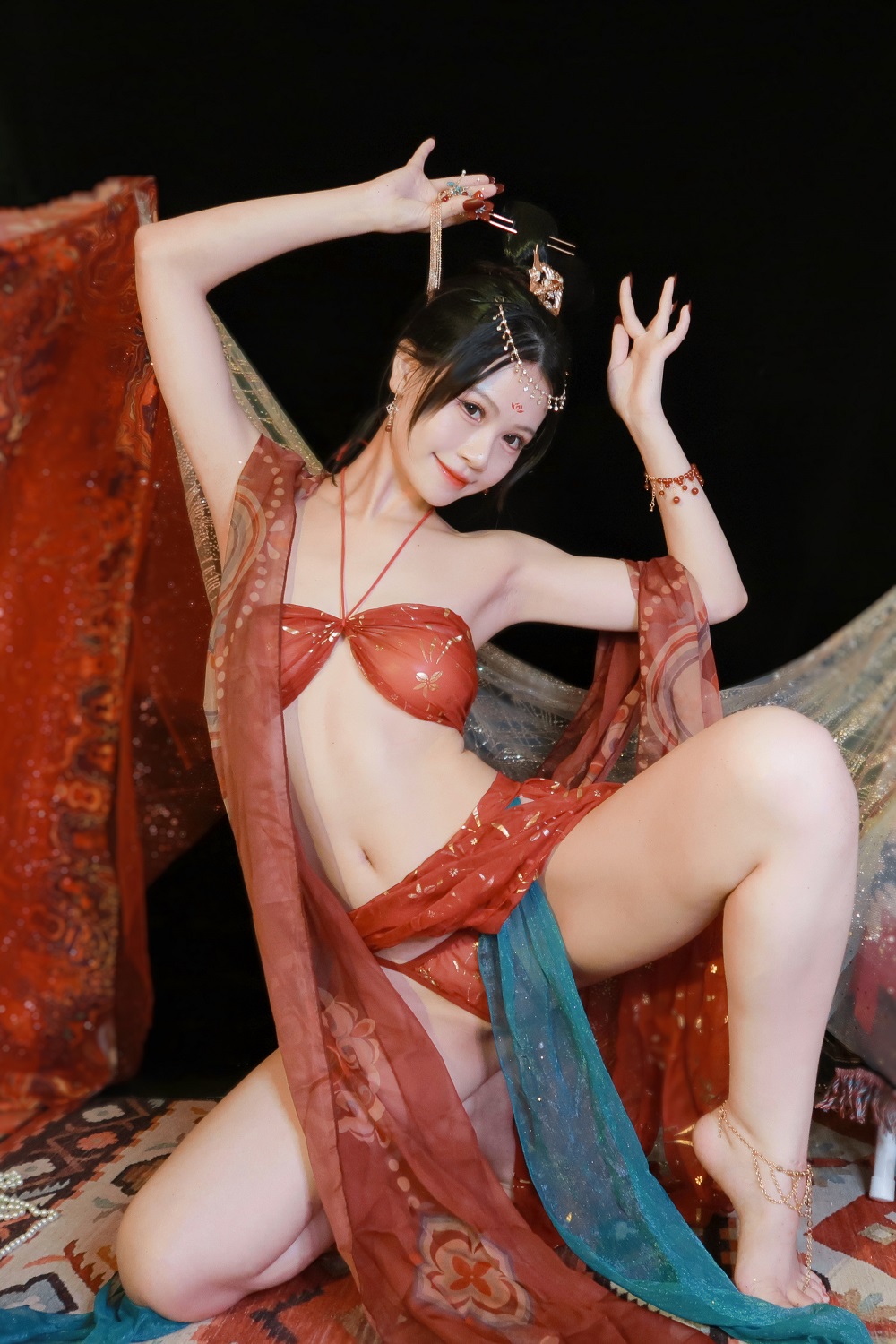星黛鹿鹿i-敦煌舞姬[59P] COS网红博主 预览2图