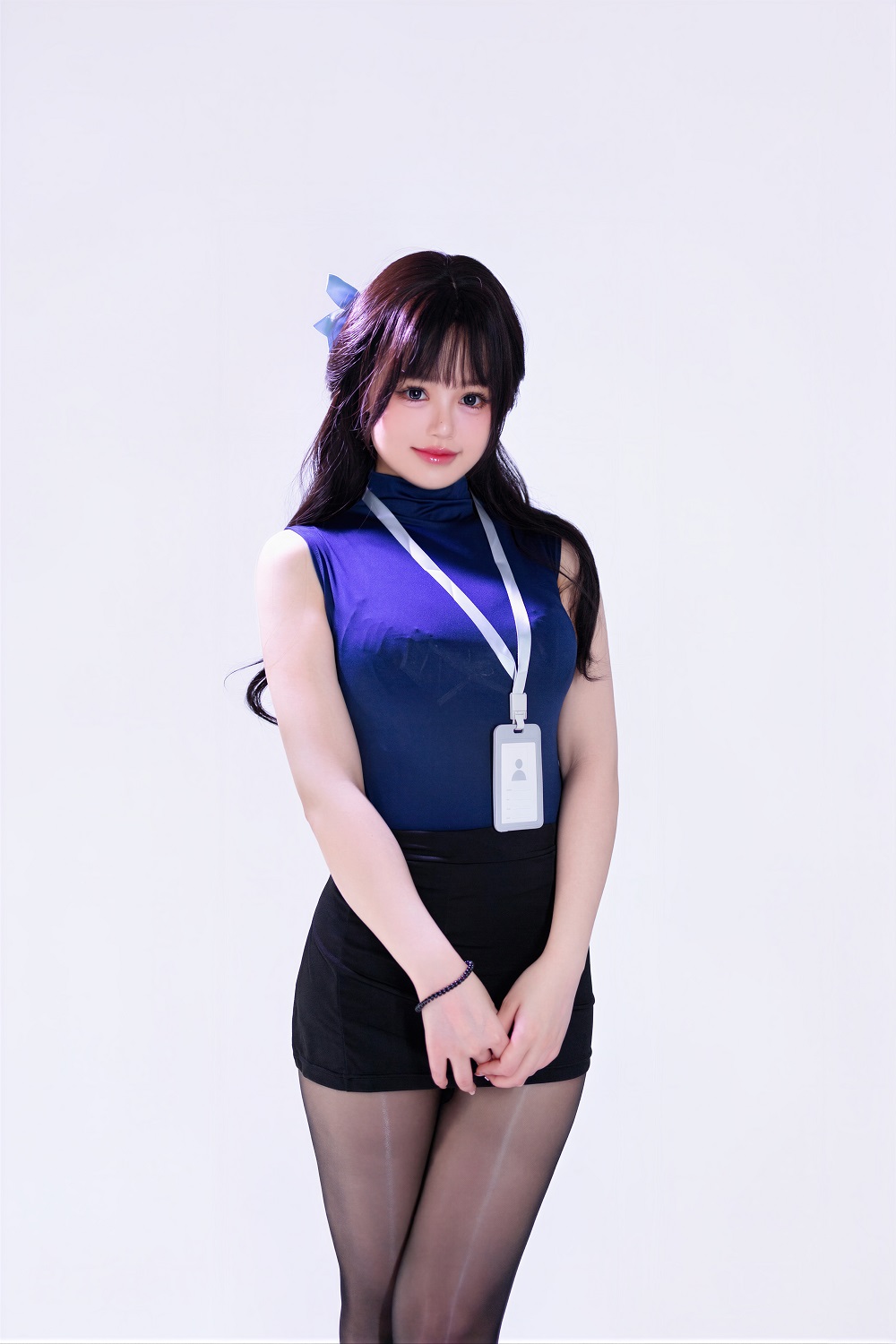 星黛鹿鹿i-蓝黑制服OL[44P] COS网红博主 预览1图