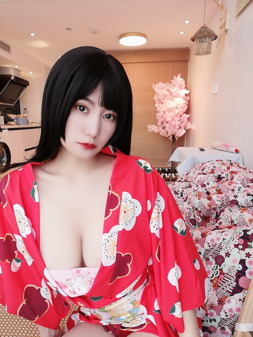 星澜想来杯珍珠奶茶-和服少女[33P+5V] COS网红博主 预览1图