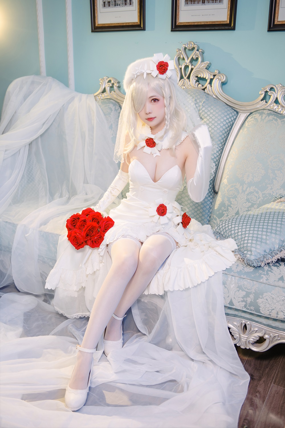 妖少youichi-少女前线-G36C花嫁[9P] COS网红博主 预览2图