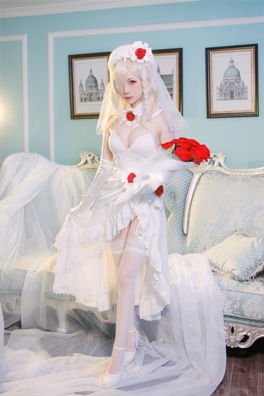妖少youichi-少女前线-G36C花嫁[9P] COS网红博主 预览1图