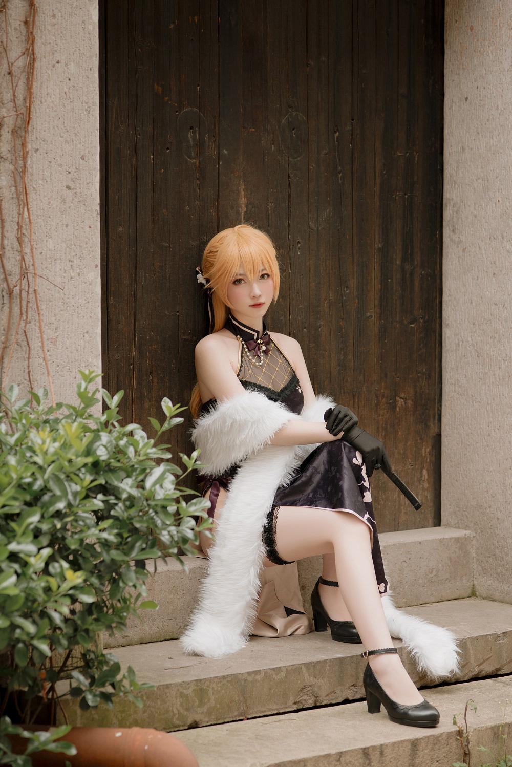 妖少youichi-少女前线-OTS14紫雨心旗袍[8P] COS网红博主 预览2图