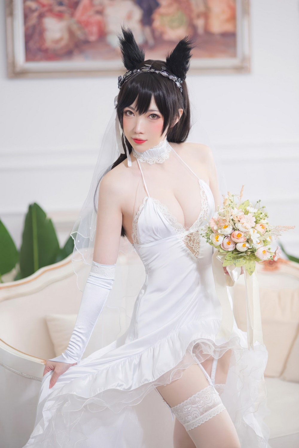 妖少youichi-碧蓝航线-爱宕婚纱[15P] COS网红博主 预览2图