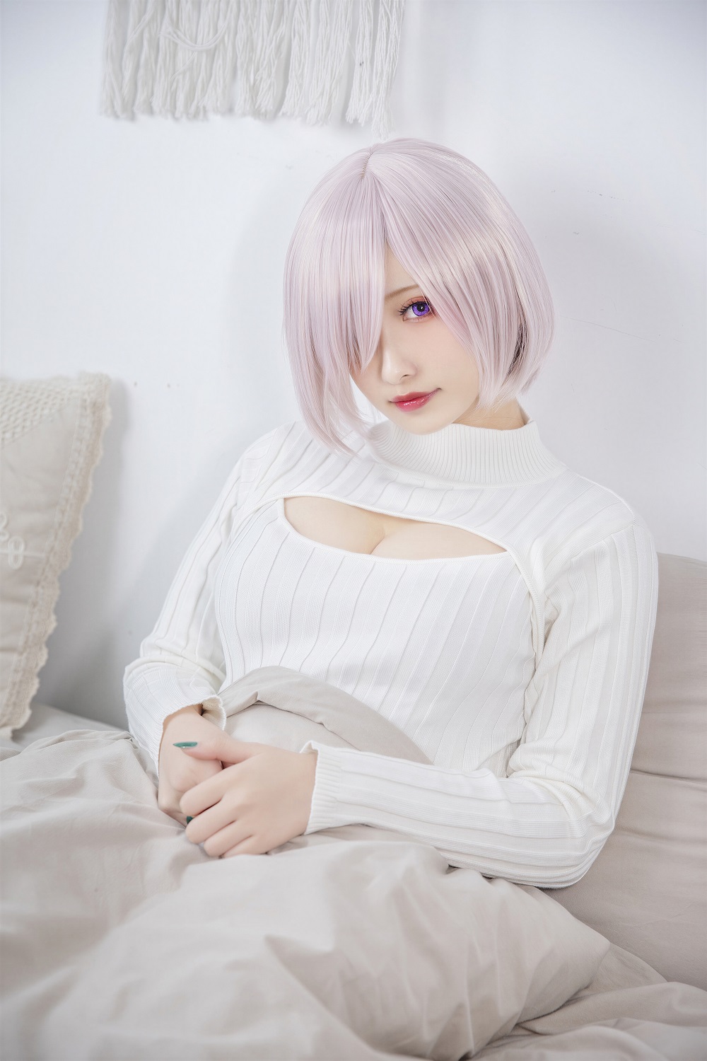 洛璃LoLiSAMA-FGO-玛修开胸毛衣[25P] COS网红博主 预览1图
