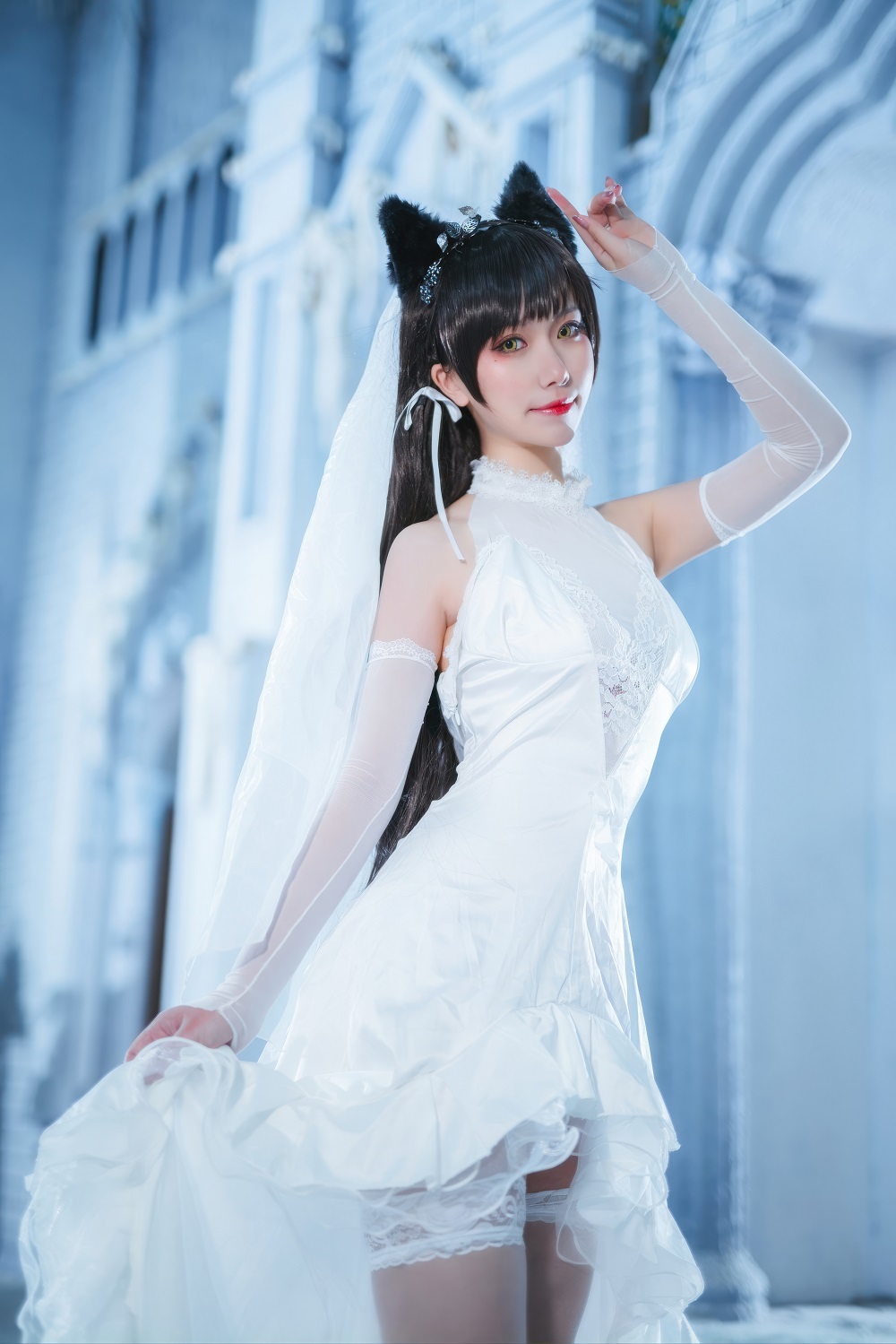 亦南南南-碧蓝航线-爱宕婚纱[12P] COS网红博主 预览2图