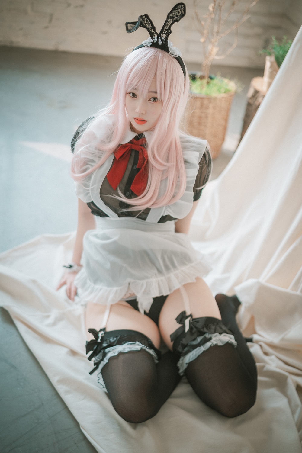 Bambi밤비-DJAWA Photo-Sheer Bunny Maid[51P] 韩系图集 预览2图