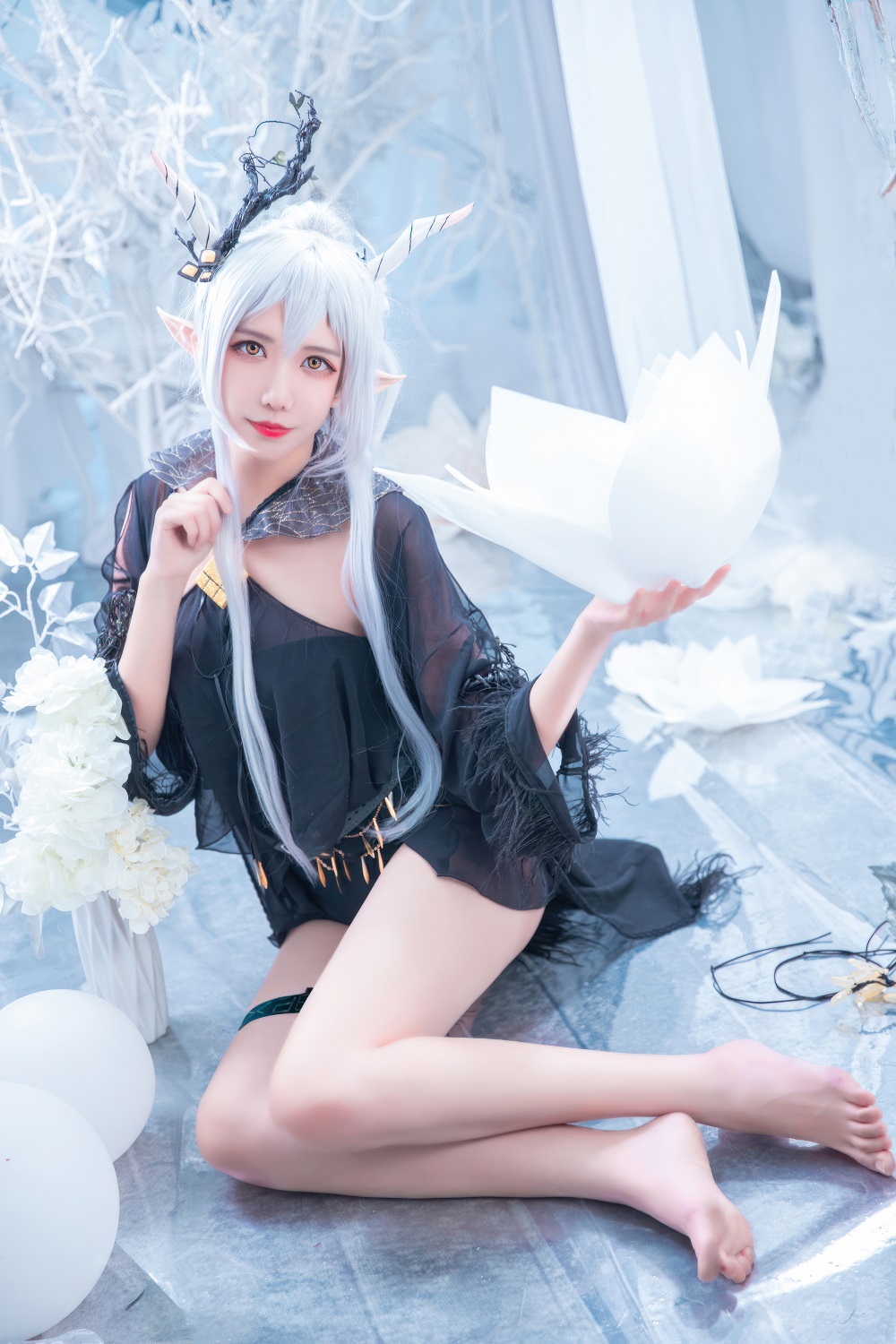 源纱希喵喵喵-明日方舟-闪灵[13P] COS网红博主 预览2图