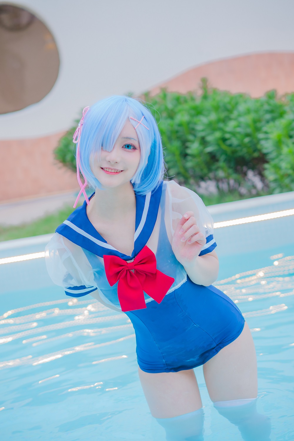幼愛Yume-从零开始的异世界生活-蕾姆泳装[18P] COS网红博主 预览1图