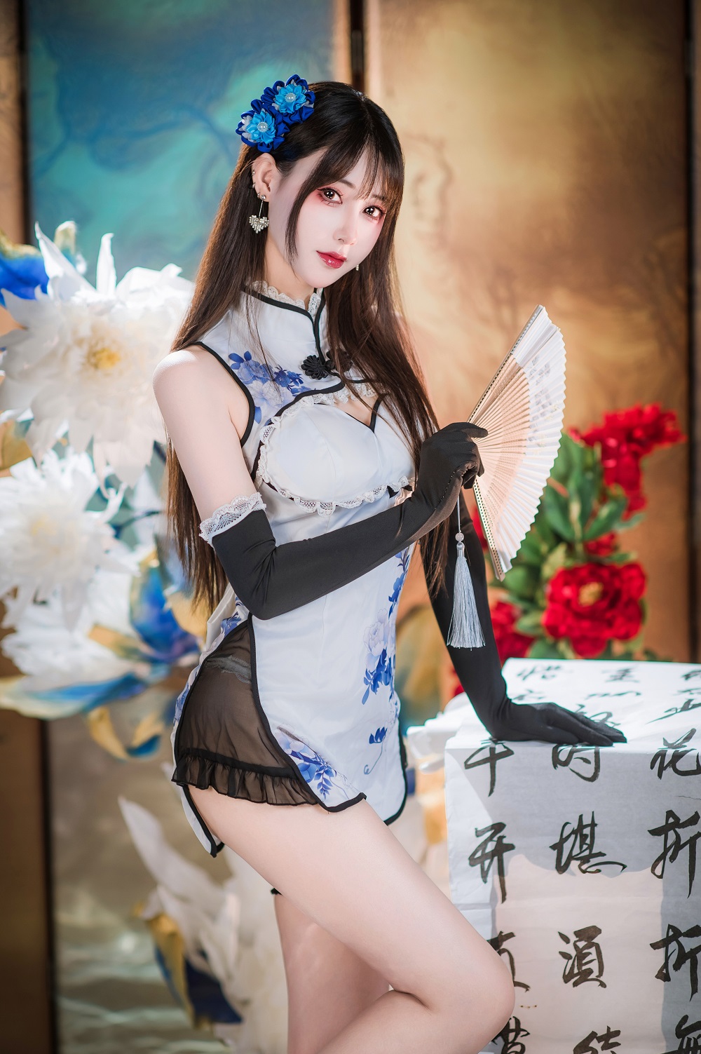 羽生三未-艳娘幻梦谭-瓶儿青花瓷旗袍[25P] COS网红博主 预览1图