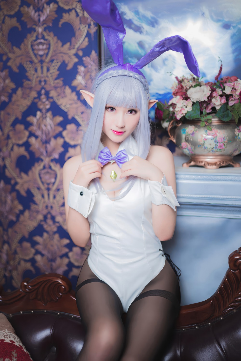羽生三未-从零开始的异世界生活-艾米莉亚兔女郎[22P] COS网红博主 预览1图
