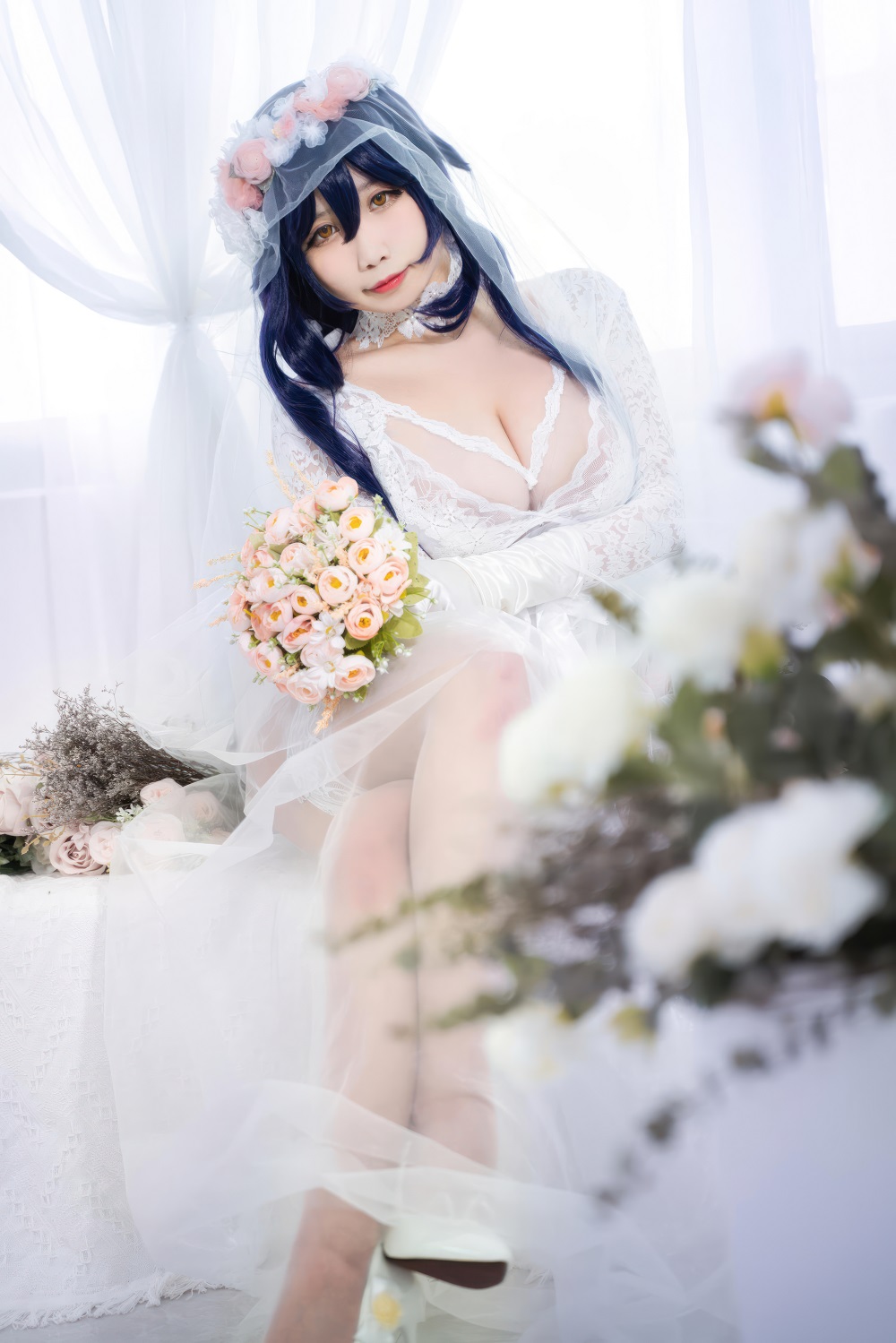贞子蜜桃-碧蓝航线-吾妻誓约婚纱[18P] COS网红博主 预览2图