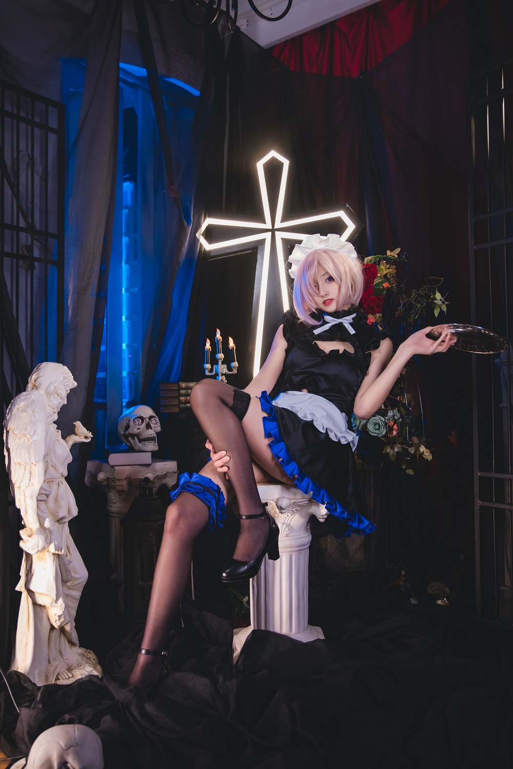Luisa零纱-FGO-玛修女仆[15P] COS网红博主 预览1图