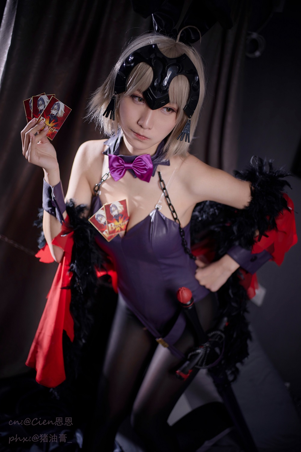 Cien恩恩-FGO-黑贞德兔女郎[17P] COS网红博主 预览2图