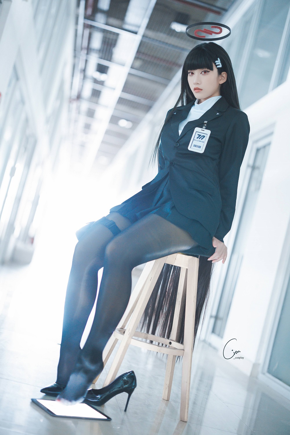 Cien恩恩-蔚蓝档案-调月莉音OL[23P] COS网红博主 预览1图