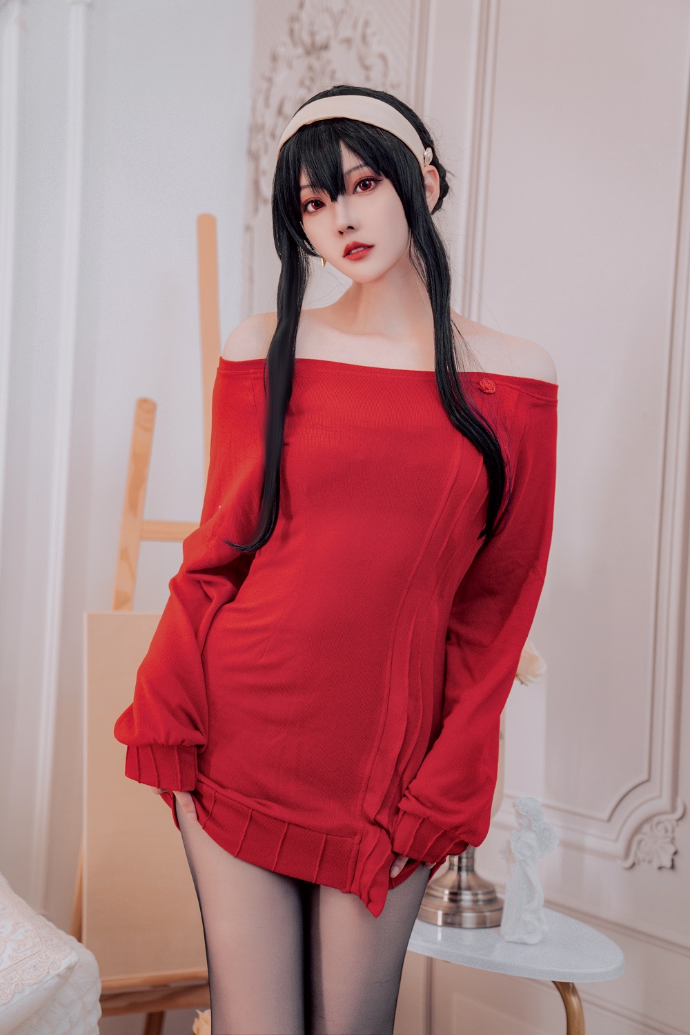 Natsuko夏夏子-间谍过家家-约尔红毛衣[36P+1V] COS网红博主 预览1图