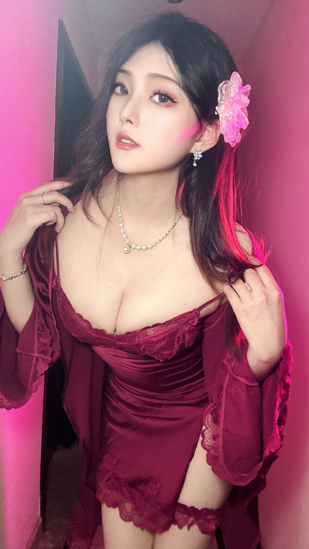 Natsuko夏夏子-紫罗兰睡袍[43P+5V] COS网红博主 预览1图