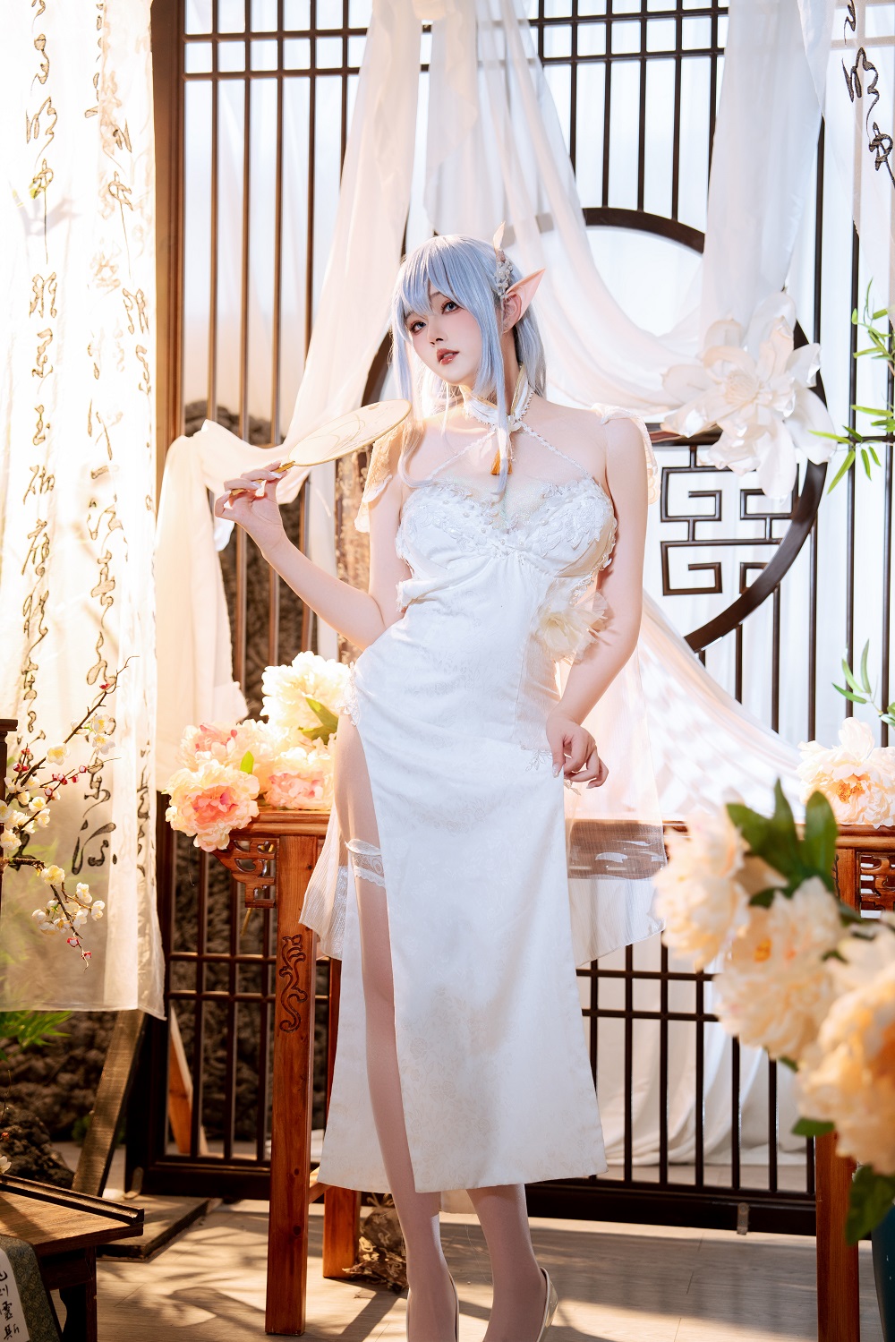 Natsuko夏夏子-碧蓝航线-阿尔比恩旗袍[52P] COS网红博主 预览1图