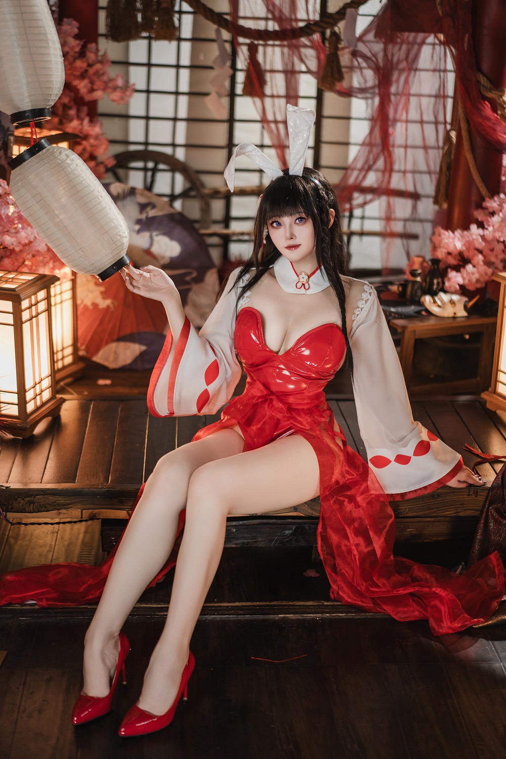 Natsuko夏夏子-碧蓝航线-大山巫女兔[70P] COS网红博主 预览2图