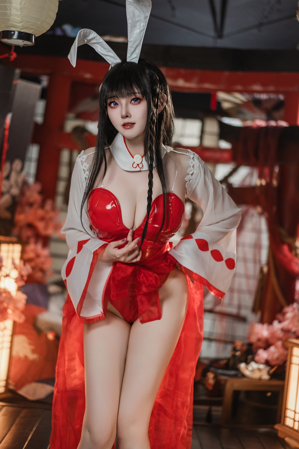 Natsuko夏夏子-碧蓝航线-大山巫女兔[70P] COS网红博主 预览1图