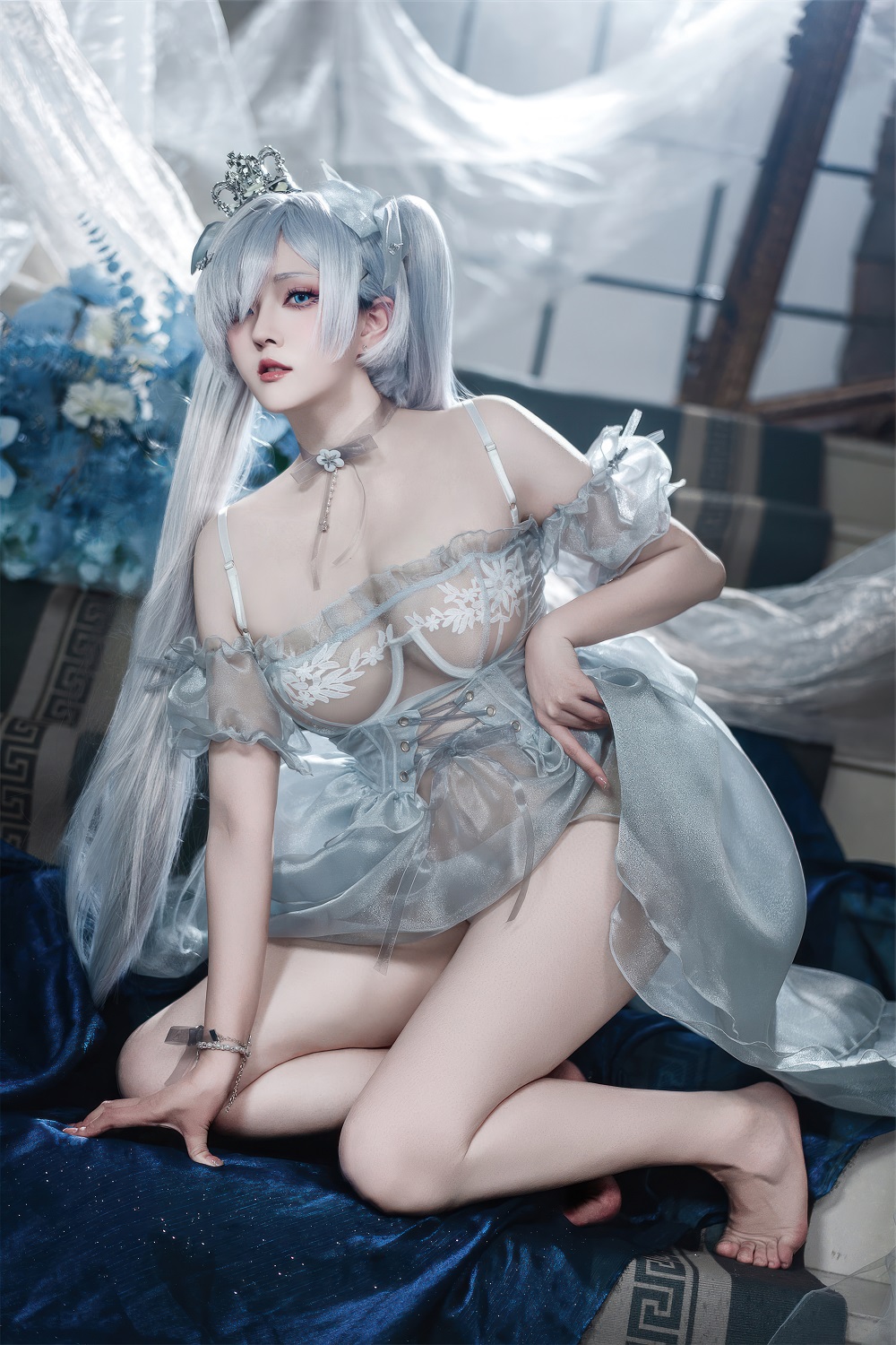 Natsuko夏夏子-Nikke胜利女神-灰姑娘·水晶公主[95P+3V] COS网红博主 预览2图