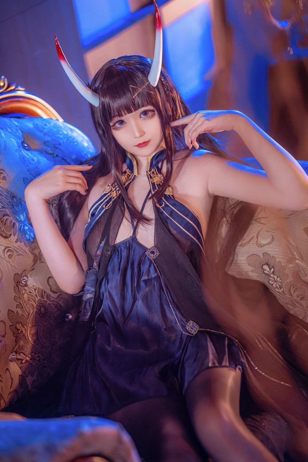 猫宫夜夜-碧蓝航线-能代·夜响的绝园[78P] COS网红博主 预览1图