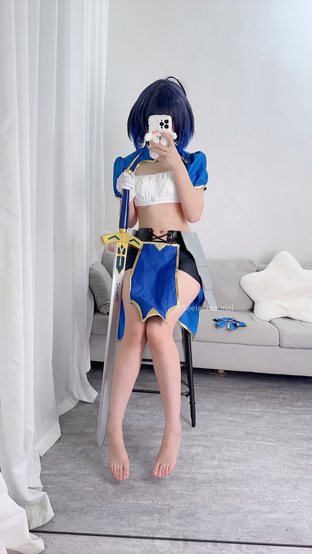 Seele麦麦-崩坏学园2-Saber希儿[41P] COS网红博主 预览2图