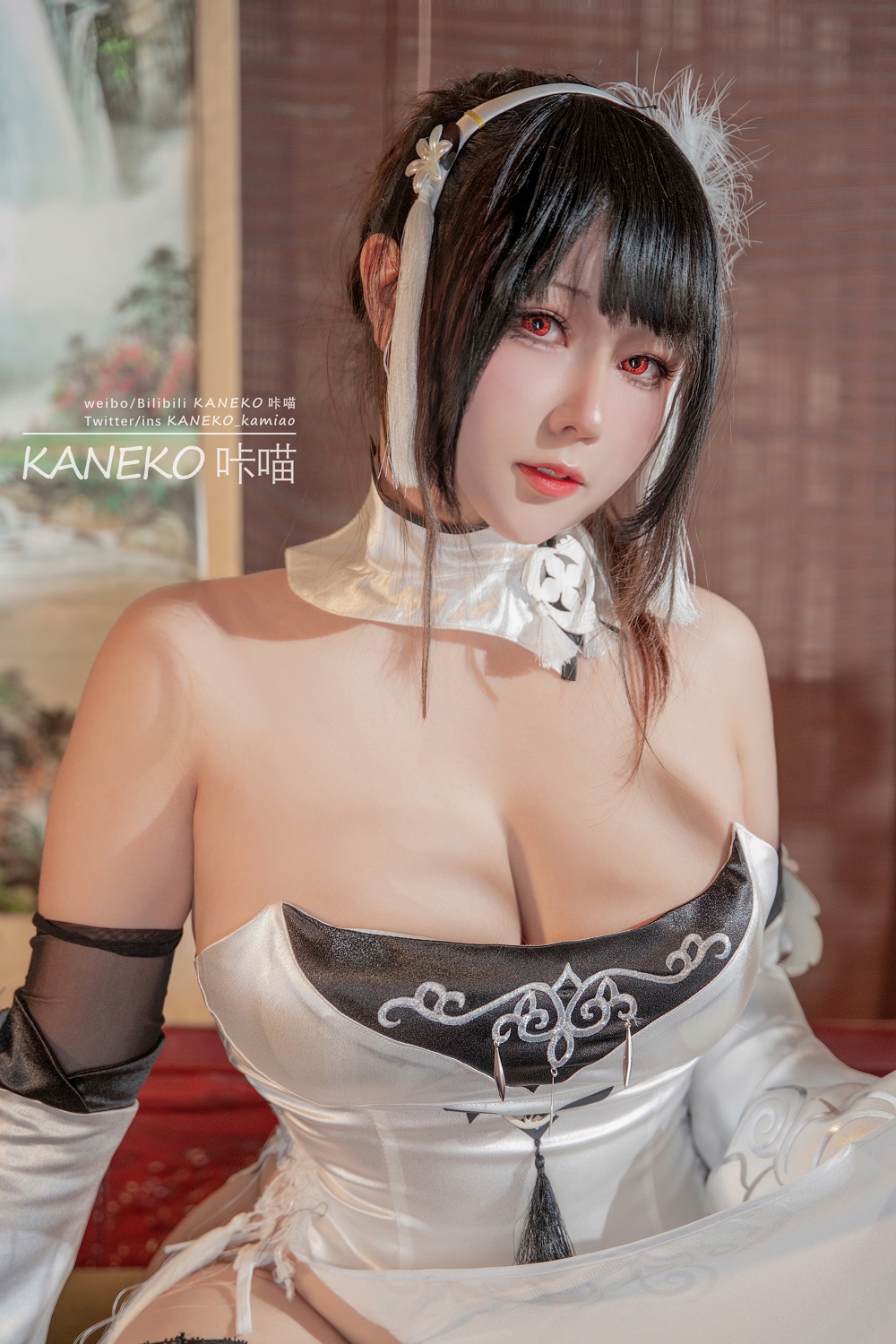 KANEKO咔喵-碧蓝航线-镇海白旗袍[30P+2V] COS网红博主 预览1图
