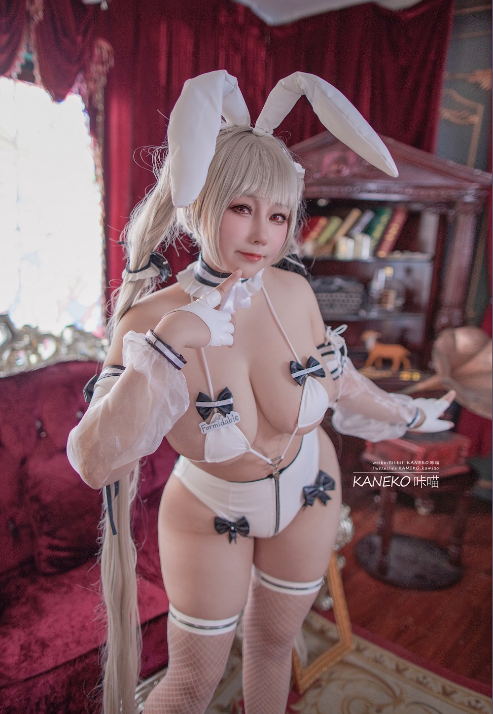 KANEKO咔喵-碧蓝航线-可畏兔女郎[48P+2V] COS网红博主 预览2图