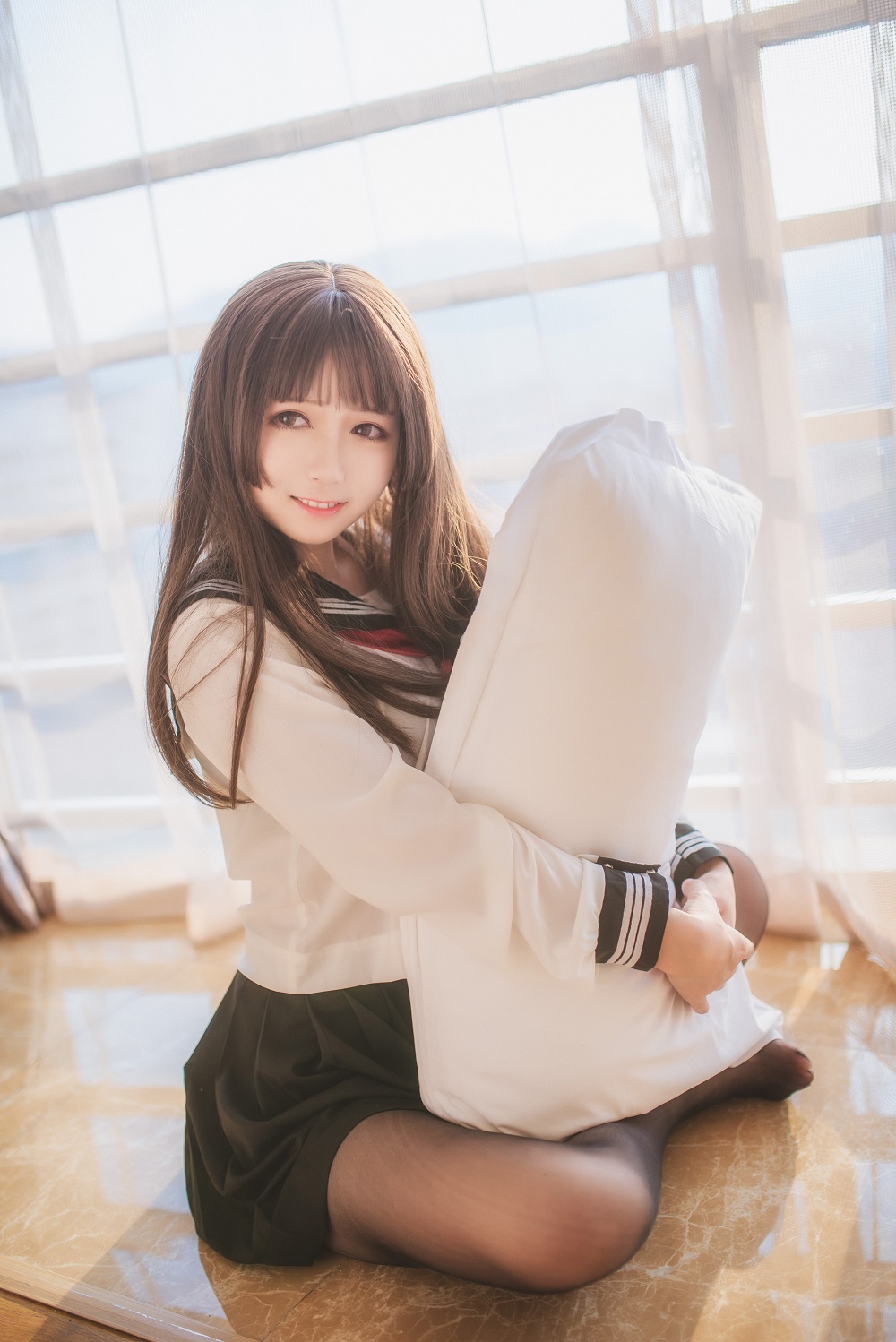 白金Saki-半透明水手服[37P] COS网红博主 预览2图