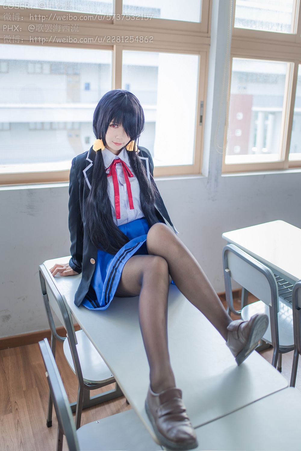 白金Saki-约会大作战-时崎狂三校服[28P] COS网红博主 预览2图