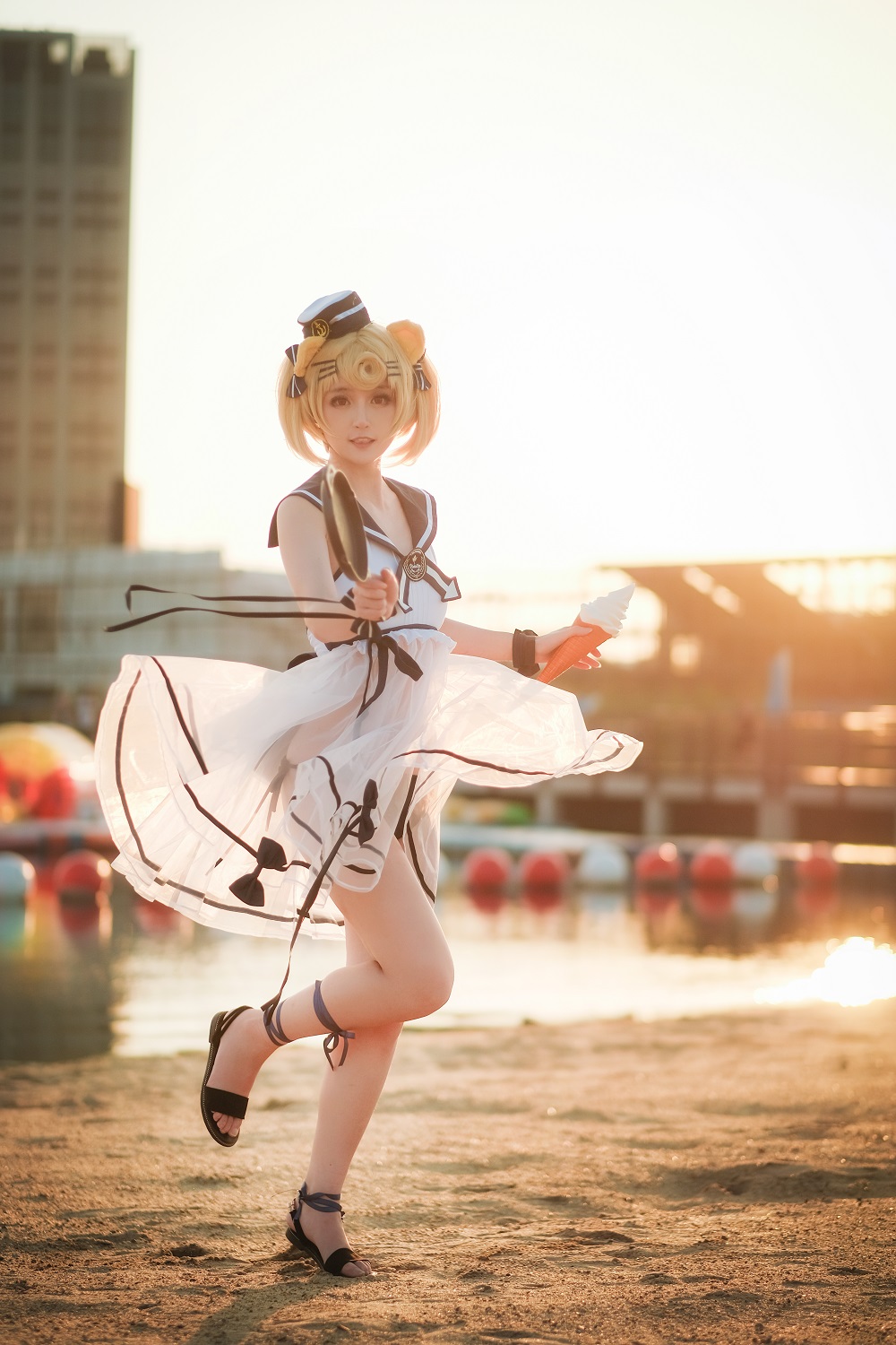 yui金鱼-明日方舟-古米泳装[11P] COS网红博主 预览1图